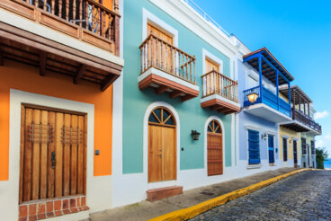 Las preciosas calles del Viejo San Juan en Puerto Rico