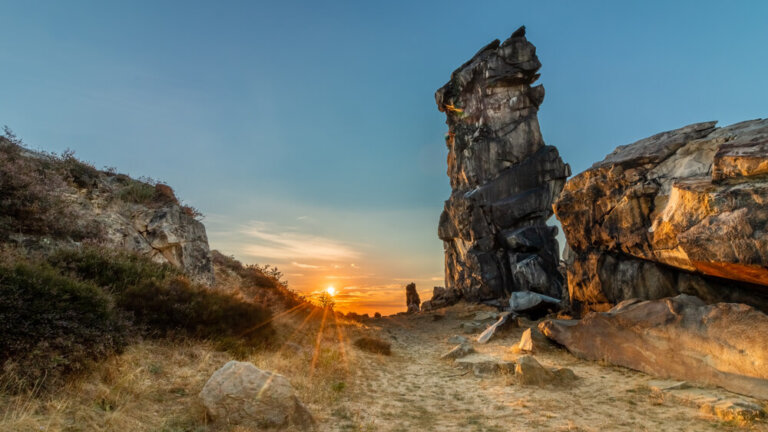 El Muro del Diablo en las montañas Harz de Alemania