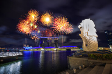 Disfruta de los espectáculos de luz de Singapur