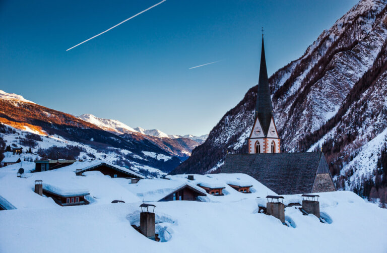Invierno en la fría y hermosa Heiligenblut