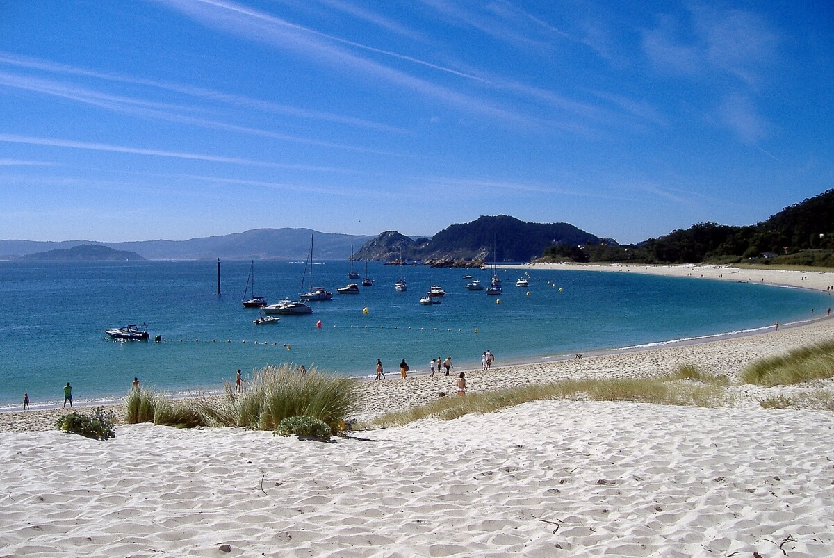 Playa de Rodas, en las ílas Cíes. 