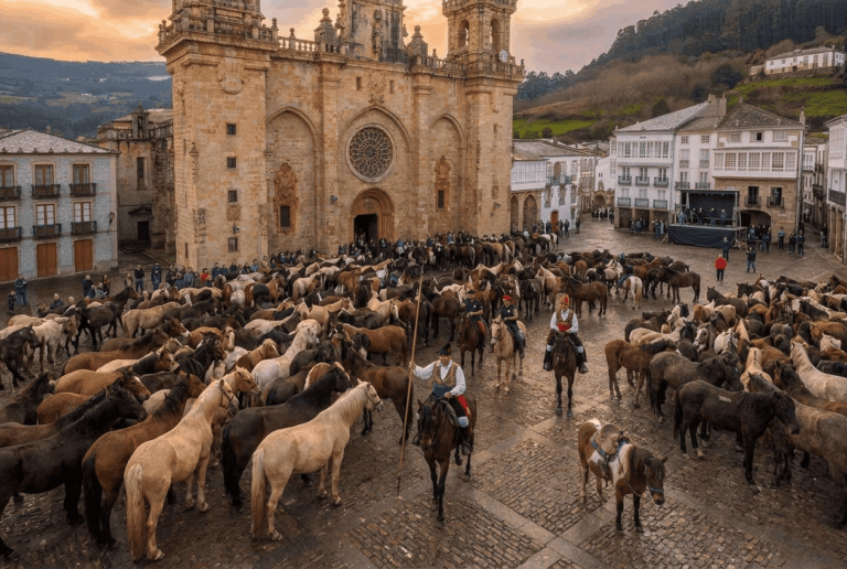 Así es la bajada de los caballos de Mondoñedo: un espectáculo con 870 años de historia 